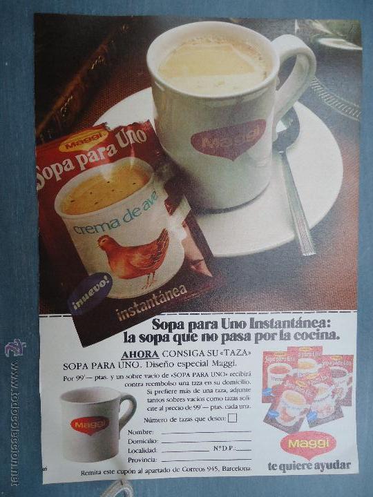 Cat&aacute;logos publicit&aacute;rios: PUBLICIDAD - ANTIGUA HOJA PUBLICITARIA SUELTA - SOPA MAGGI