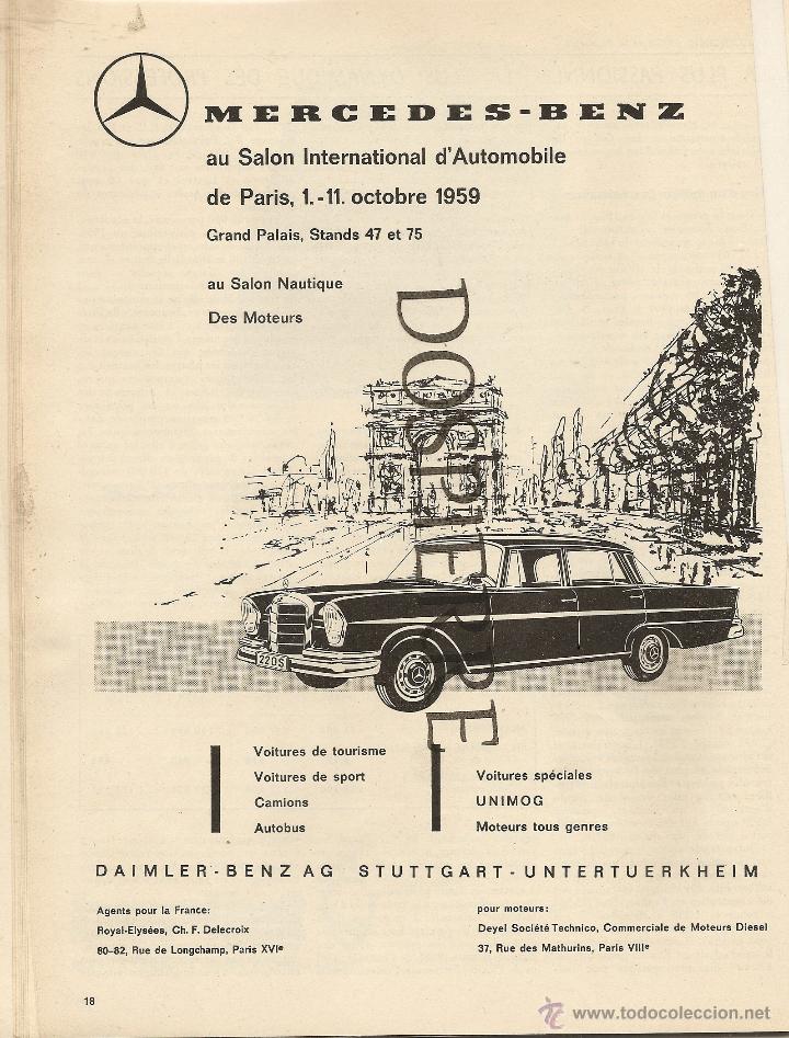 Cat&aacute;logos publicitarios: RECORTE DE PRENSA, PUBLICIDAD MERCEDES BENZ-AUTOMOCI&Oacute;N, A&Ntilde;OS 50