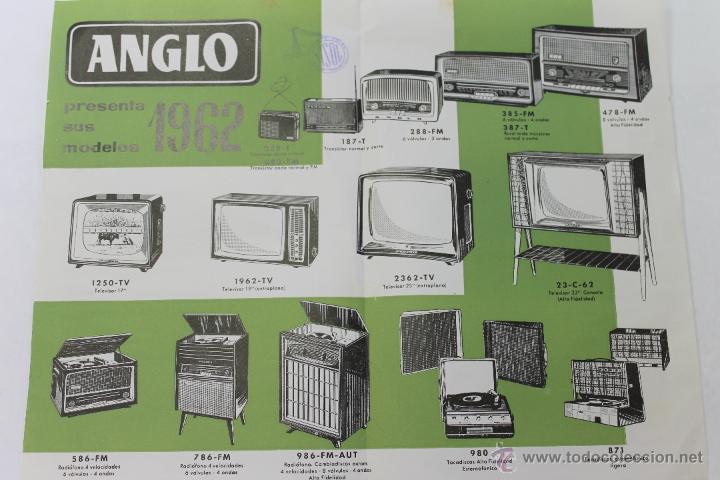 Cataloghi pubblicitari: ANGLO PRESENTA SUS MODELOS 1962, VICENTE SOLER ALICANTE, RADIOS TELEVISORES