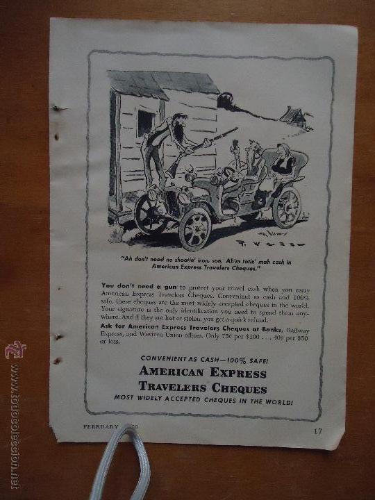 Cat&aacute;logos publicit&aacute;rios: PUBLICIDAD ORIGINAL - american express . travelers cheques 1950