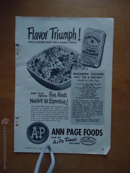Cat&aacute;logos publicit&aacute;rios: PUBLICIDAD ORIGINAL - ann page foods a&p