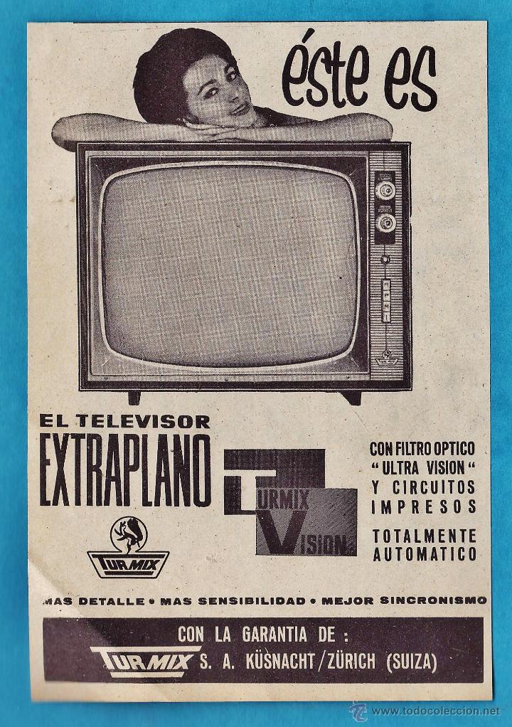 Cat&aacute;logos publicit&aacute;rios: anuncio - turmix vision - el televisor extraplano - suiza revista feria de barcelona - a&ntilde;o 1962