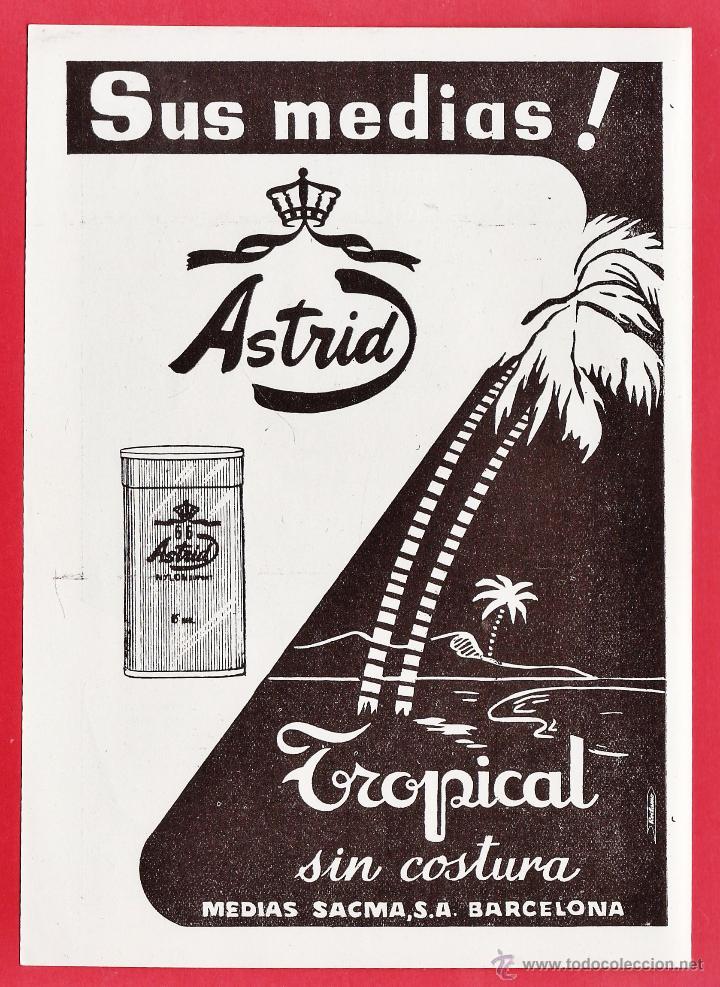 Cat&aacute;logos publicitarios: anuncio - medias sin costuras tropical / astrid - rev lavadoras bru - ver foto - a&ntilde;o 1957 - li