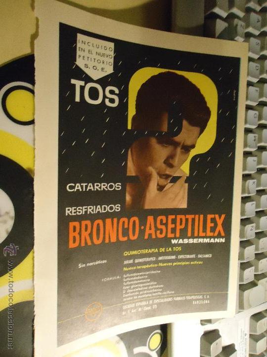 Catalogues publicitaires: publicidad - hoja publicitaria 1965 - catarros resfriados bronco aseptilex