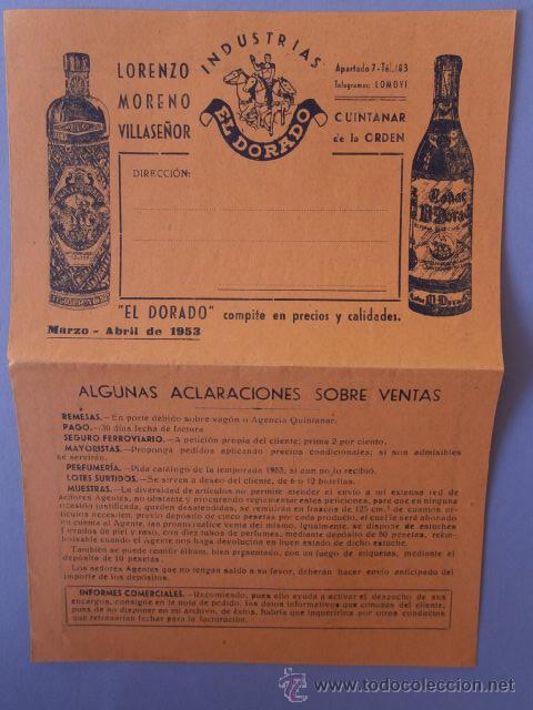 Werbekataloge: folleto de publicidad industrias el dorado vinos y licores a&ntilde;o 1953