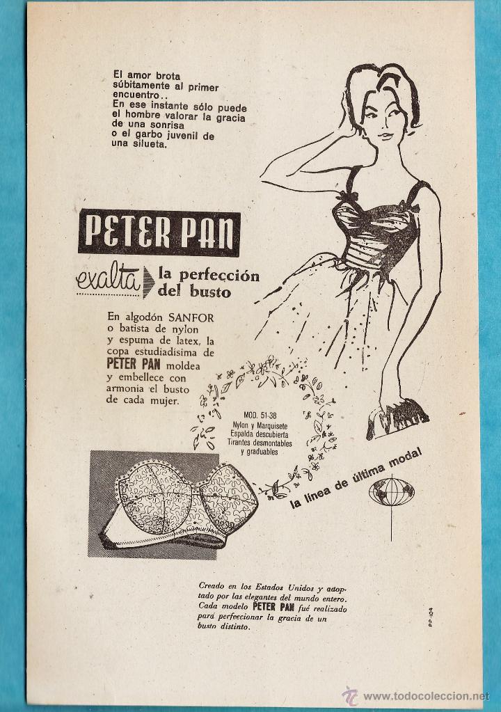 Cat&aacute;logos publicitarios: hoja suelta publicitaria - para un busto perfecto... peter pan - a&ntilde;o 1960