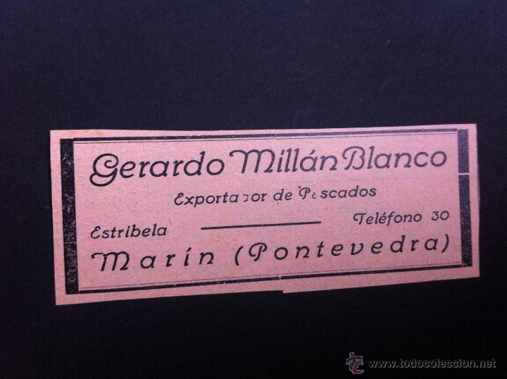 Advertising Catalogs: ANUNCIO PUBLICITARIO (GERARDO MILL&Aacute;N BLANCO) EXPORTADOR DE PESCADOS (TEL&Eacute;FONO 30) MAR&Iacute;N-PONTEVEDRA