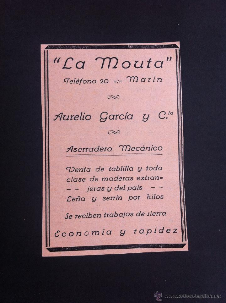 Catalogues publicitaires: ANUNCIO PUBLICITARIO (LA MOUTA) ASERRADERO MEC&Aacute;NICO. TEL&Eacute;FONO 20.  MAR&Iacute;N