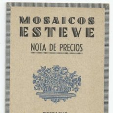 Catálogos publicitarios: TARIFA DE PRECIOS *MOSAICOS ESTEVE*, GIRONA - AÑO 1936