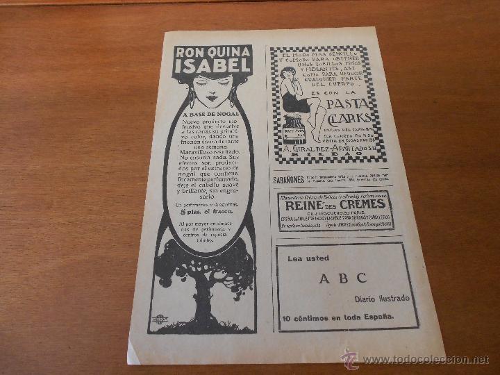 Cat&aacute;logos publicitarios: PUBLICIDAD ORIGINAL EN PRENSA 1927: RON QUINA ISABEL. TOBILLOS FINOS Y ELEGANTES CON PASTA CLARKS