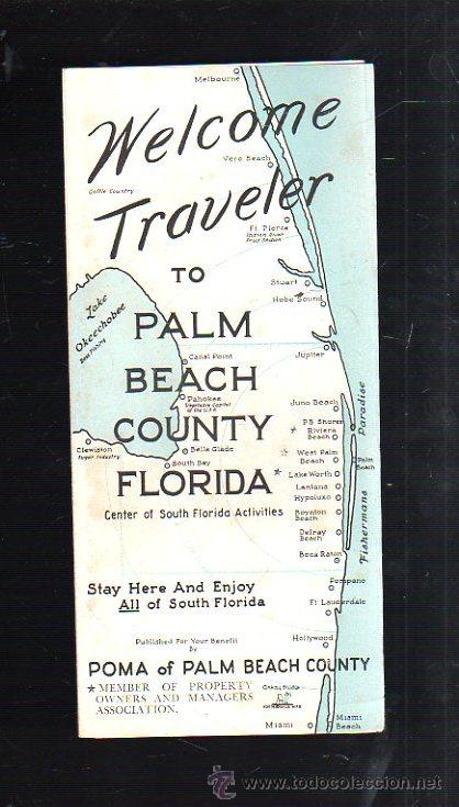 Werbekataloge: FOLLETO PUBLICITARIO. WELCOME TRAVELER TO PALM BEACH COUNTY FLORIDA.