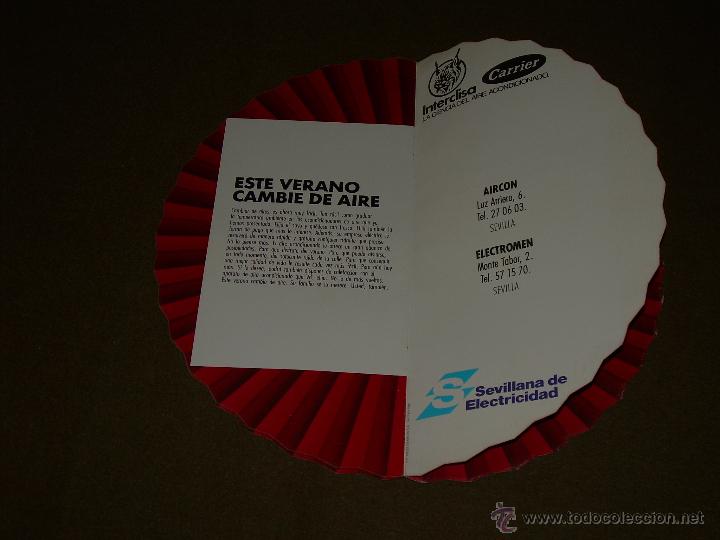 Cat&aacute;logos publicitarios: FOLLETO PUBLICITARIO EN FORMA DE ABANICO DE CARRIER Y SEVILLANA DE ELECTRICIDAD 1988