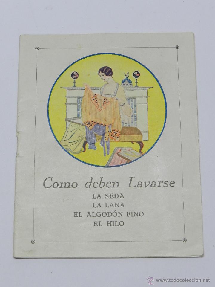 Werbekataloge: FOLLETO DE PUBLICIDAD  DE JABON LUX, COMO DEBEN LAVARSE LA SEDA, LA LANA, EL ALGODON FINO, EL HILO,