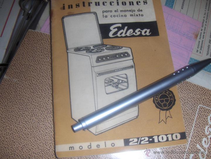 Cat&aacute;logos publicitarios: INSTRUCCIONES DE LA COCINA MIXTA EDESA, MODELO 2/2-1010.