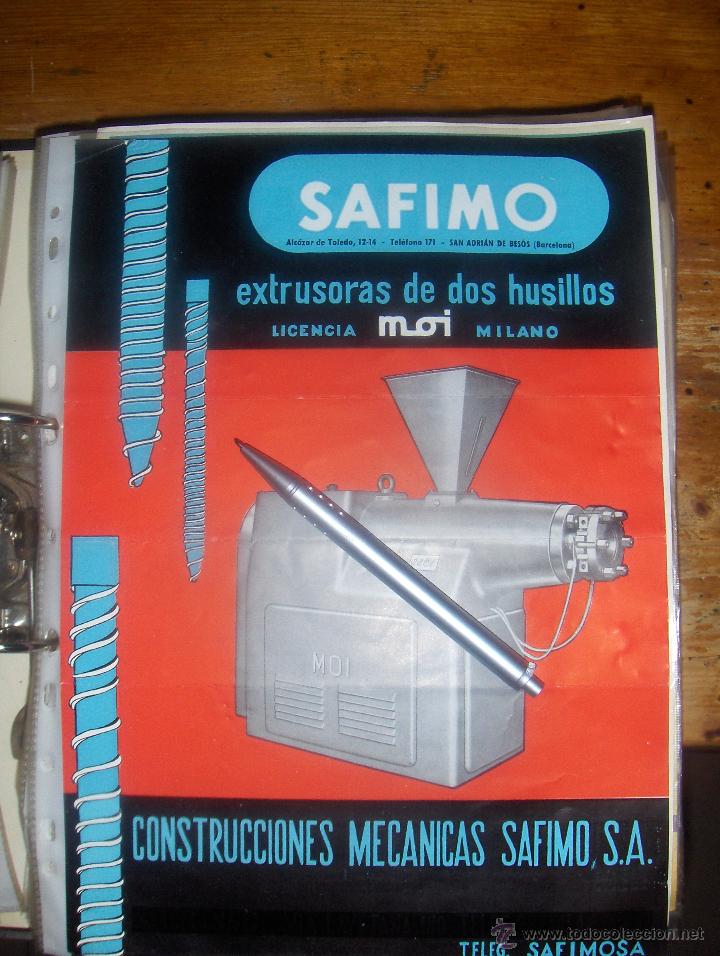 Cat&aacute;logos publicitarios: SAFIMO, INDUSTRIA DEL SOPLADO. EXTRUSORAS DE DOS HUSILLOS. SAN ADRIA DE BESOS BARCELONA. MOI MILANO.