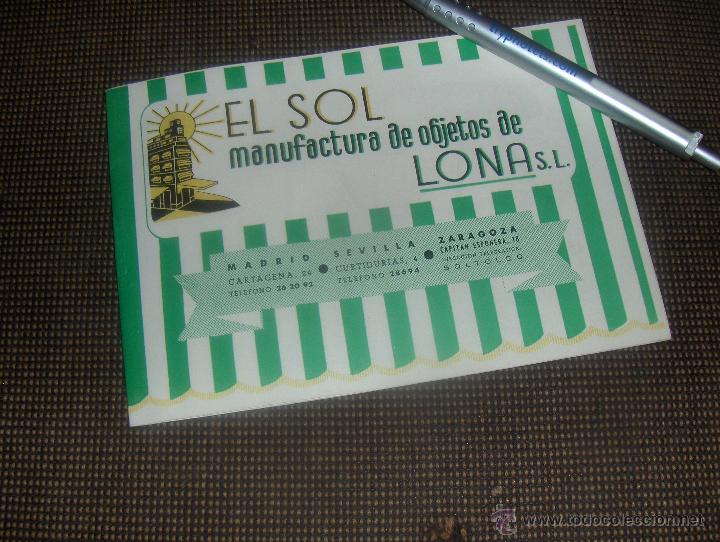 Advertising Catalogs: EL SOL, MANUFACTURAS DE OBJETOS DE LONA. SEVILLA 1952.