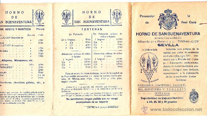 Cat&aacute;logos publicitarios: SEVILLA HORNO DE SAN BUENAVENTURA (LEER)