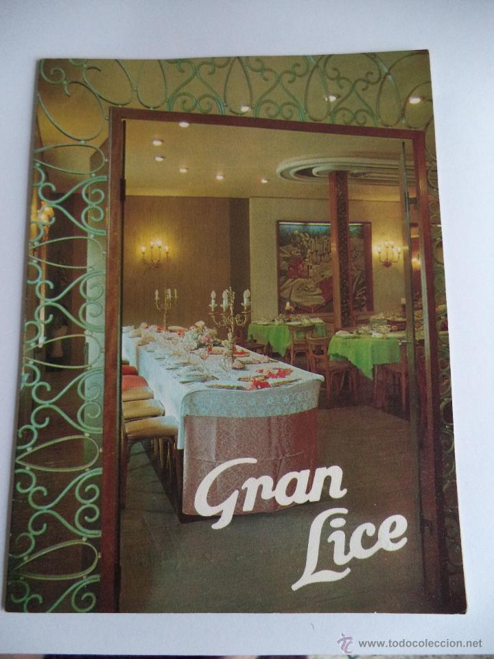 Cat&aacute;logos publicit&aacute;rios: publicidad Gran Lice Manresa -Carta Menu enlace Matrimonial