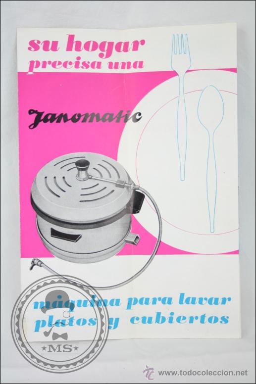 Advertising Catalogs: Antiguo Folleto Publicitario de Janomatic - M&aacute;quina para Lavar Platos - Lavavajillas - A&ntilde;os 50-60