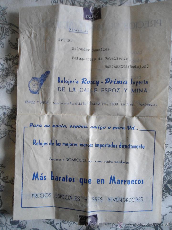 Cat&aacute;logos publicitarios: ANTIGUO CATALOGO PUBLICITARIO RELOJERIA ROXY-PRIMA - MADRID