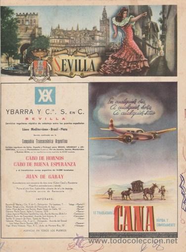 Advertising Catalogs: PORTADA LISTIN TELEFONICO PROV. SEVILLA - PUBL. YBARRA Y CIA. S.A. - FOTO MAPA AL DORSO - A&Ntilde;OS 50