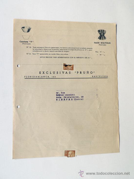 Cat&aacute;logos publicit&aacute;rios: HOJA PUBLICIDAD / EXCLUSIVAS PRU&Ntilde;O / PERDIGON DIAVOLO / CARTUCHOS / A&Ntilde;O 1958