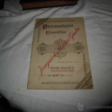 Catálogos publicitarios: PROCURADURIA CAUSIDICA DE JOAQUIN MARIA GUSTA BARCELONA 1897
