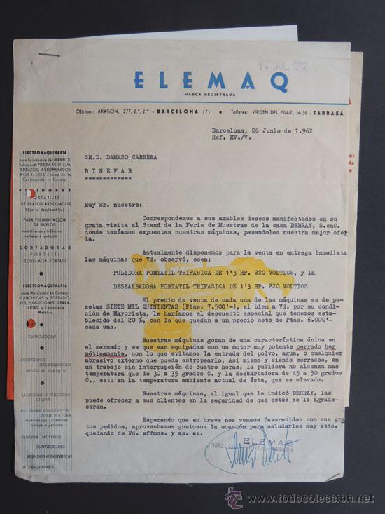 Cat&aacute;logos publicit&aacute;rios: PUBLICIDAD / DESBARBADORA - PULIDORA PORTATIL / ELEMAQ - ELECTROMAQUINAS / TERRSA 1962