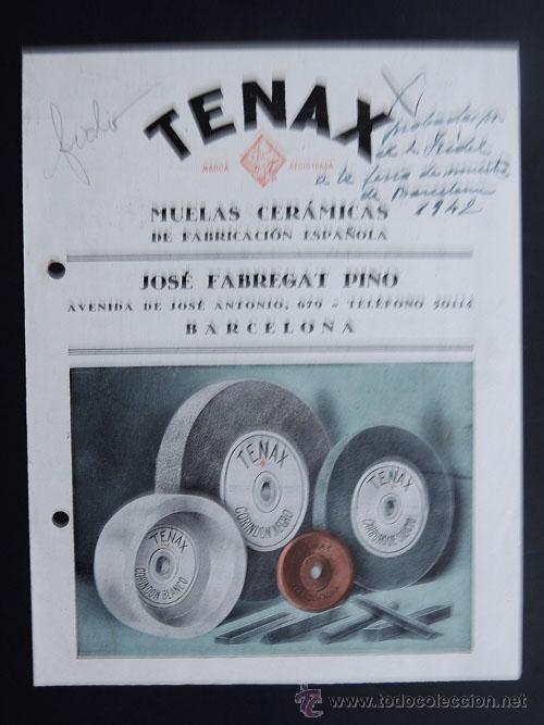 Cat&aacute;logos publicit&aacute;rios: FOLLETO / MUELAS CERAMICAS ESPA&Ntilde;OLAS / JOSE FABREGAT PINO / BARCELONA A&Ntilde;O 1942