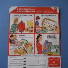 Catálogos publicitarios: HOJA PUBLICITARIA ACADEMIA A.E.I.:EL CURSO EVA DE CORTE Y CONFECCION (AÑOS 50/60 APROX). Lote 48436608