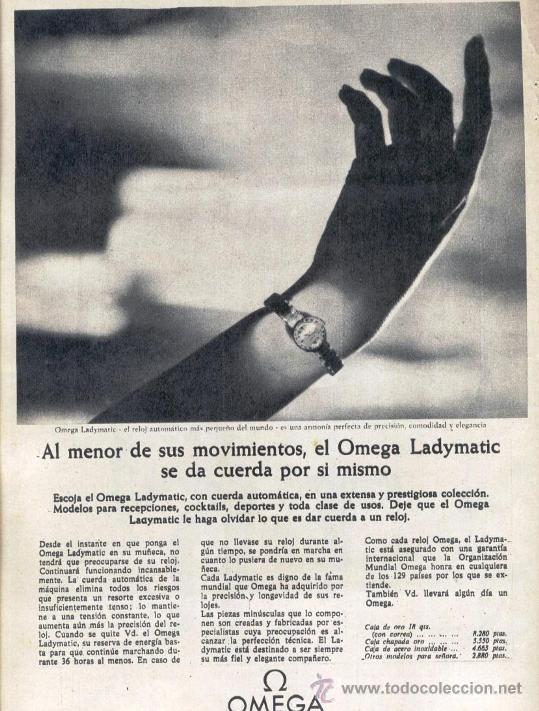 Cataloghi pubblicitari: Anuncio *RELOJES PARA MUJER OMEGA* - LADYMATIC CON CUERDA AUTOM&Aacute;TICA - 1965.