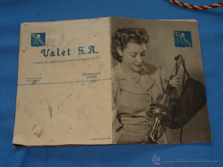 Cat&aacute;logos publicitarios: MANUAL DE ASPIRADORA VALET - FABRICA DE APARATOS ELECTRICOS DOMESTICOS - AMOREBIETA VIZCAYA