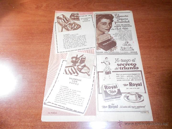 Advertising Catalogs: PUBLICIDAD EN PRENSA 1950: JAB&Oacute;N COLGATE Y FLAN ROYAL