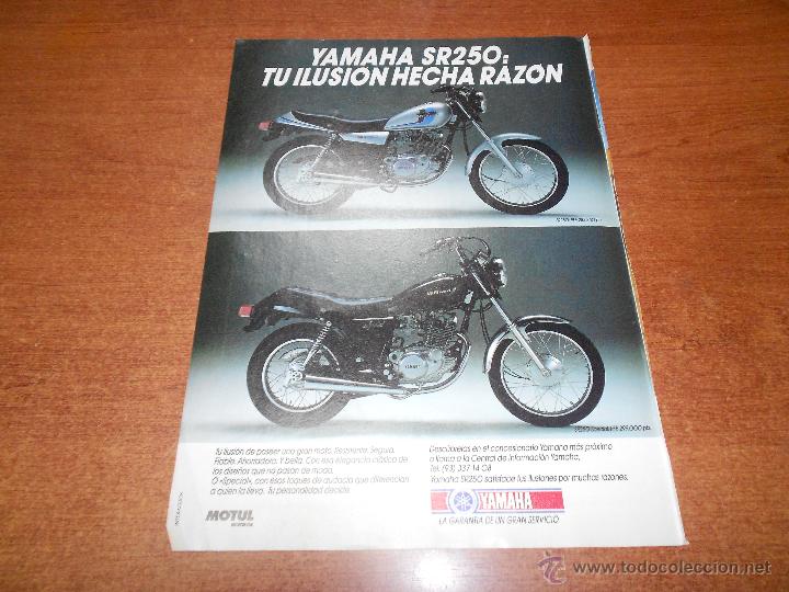 Cat&aacute;logos publicitarios: PUBLICIDAD 1985: MOTOCICLETA YAMAHA SR250