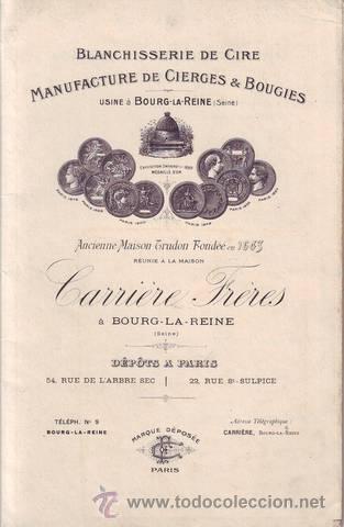 Cat&aacute;logos publicitarios: BLANCHISSERIE DE CIRE. Manufacture de Cierges & Bougies. Cerer&iacute;a, cat&aacute;logo de velas de cera