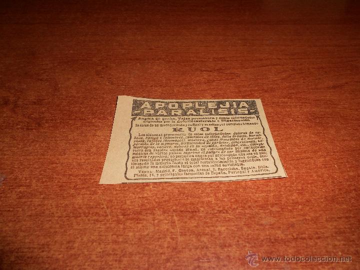 Werbekataloge: PUBLICIDAD PRENSA 1934: RUOL CONTA APOPLEJ&Iacute;A, PAR&Aacute;LISIS, ANGINA DE PECHO, VEJEZ PREMATURA, ETC