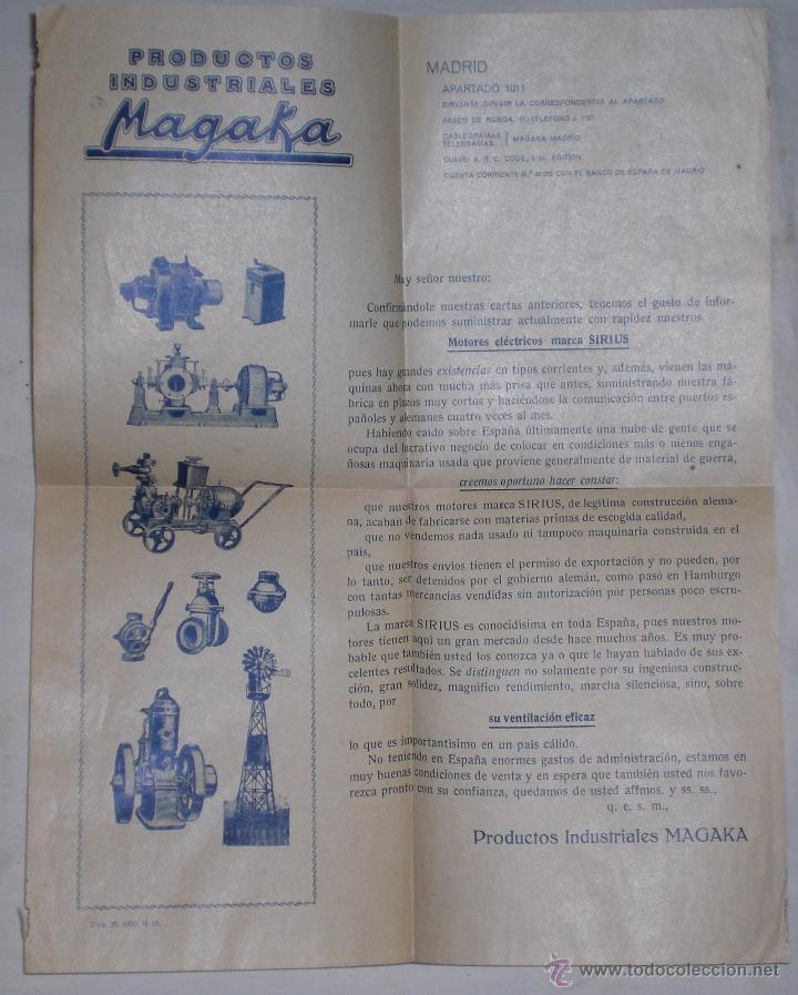 Werbekataloge: Productos industriales magaka,motores sirius,1920