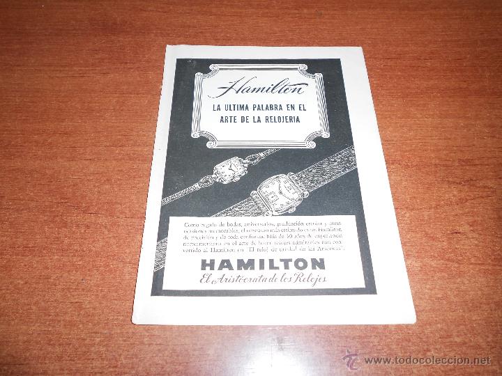 Cat&aacute;logos publicitarios: PUBLICIDAD 1948: RELOJ HAMILTON - Foto 1
