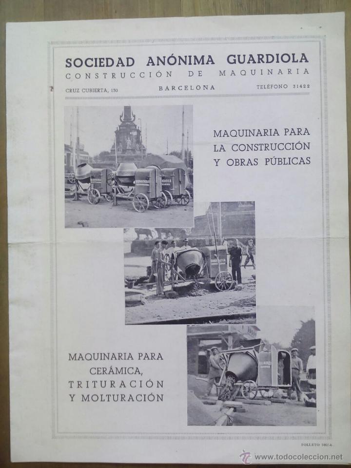 Werbekataloge: CAT&Aacute;LOGO DE MAQUINARIA / SOCIEDAD AN&Oacute;NIMA GUARDIOLA / CONSTRUCCI&Oacute;N DE MAQUINARIA / BARCELONA