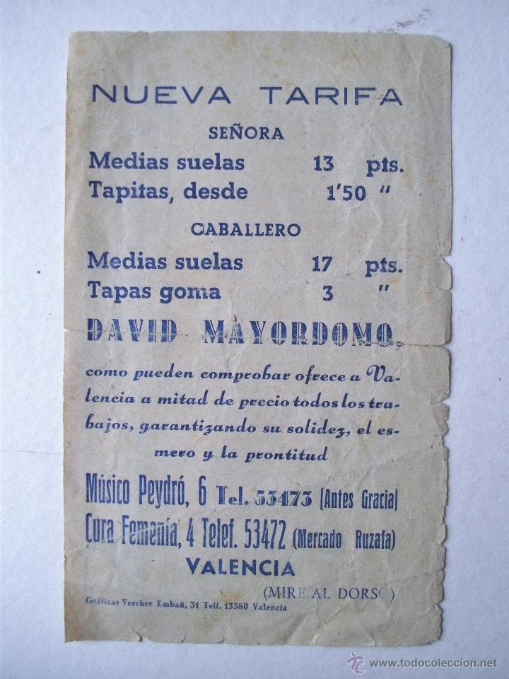 Catalogues publicitaires: hoja publicitaria david moyordomo calzado de lujo, valencia (10x16cm aprox)
