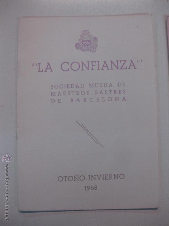 Cat&aacute;logos publicitarios: MINI CATALOGO MODA LA CONFIANZA SOCIEDAD MUTUA DE MAESTROS SASTRES DE BARNA. OTO&Ntilde;O INVIERNO 1968.