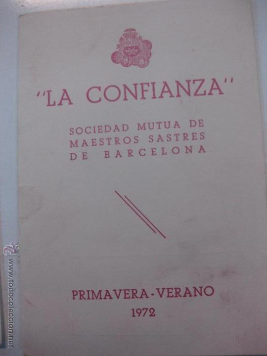 Cat&aacute;logos publicitarios: MINI CATALOGO MODA LA CONFIANZA SOCIEDAD MUTUA DE MAESTROS SASTRES DE BARNA. OTO&Ntilde;O INVIERNO 1972.