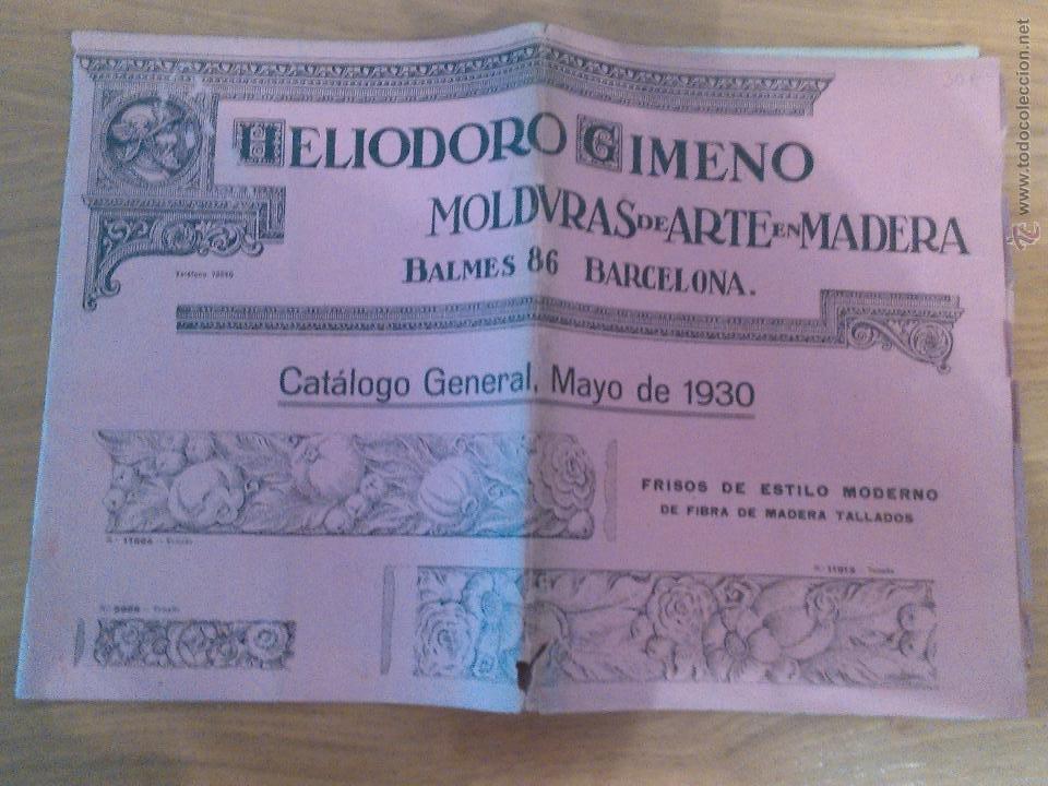 Werbekataloge: Heliodoro Gimeno. Molduras de arte en madera. Barcelona. Cat&aacute;logo general de 1930
