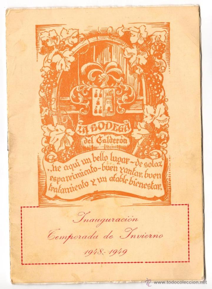 Cat&aacute;logos publicitarios: Folleto Cat&aacute;logo publicitario La Bodega del Calder&oacute;n - Temporada invierno 1948-1949