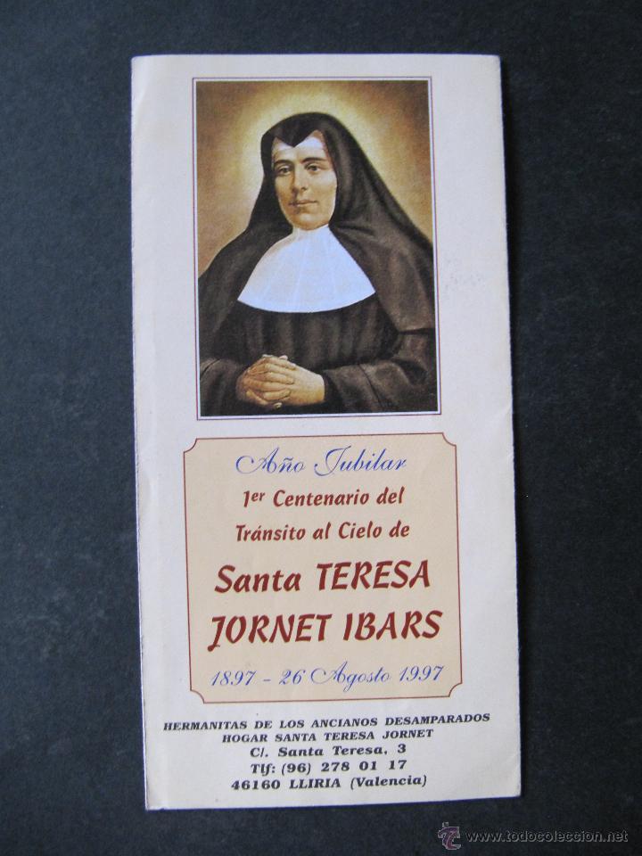 Catalogues publicitaires: TRIPTICO A&Ntilde;O JUBILAR. SANTA TERESA JORNET IBARS. LLIRIA. 1997