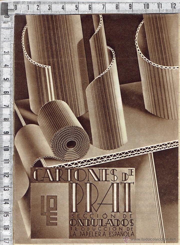 Cat&aacute;logos publicit&aacute;rios: CATALOGO PUBLICIDAD CARTONES DE PRAT ONDULADOS PAPELERA ESPA&Ntilde;OLA.