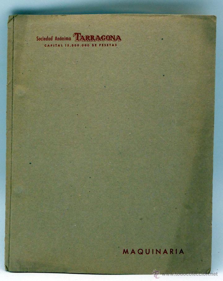 Cat&aacute;logos publicit&aacute;rios: Cat&aacute;logo maquinaria Tarragona SA Afiladoras prensas bobinadoras bordoneras cizallas a&ntilde;os 20