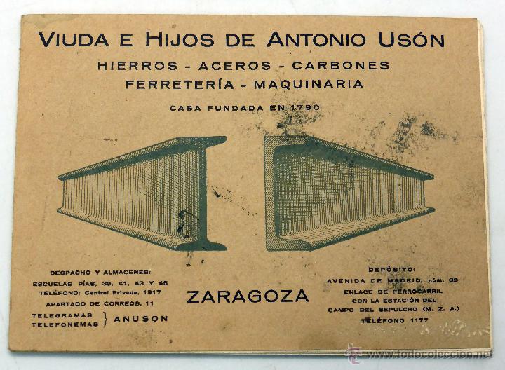 Advertising Catalogs: Cat&aacute;logo Viuda Hijos Antonio Us&oacute;n Zaragoza maquinaria hierros ferreter&iacute;a aceros carbones a&ntilde;os 30
