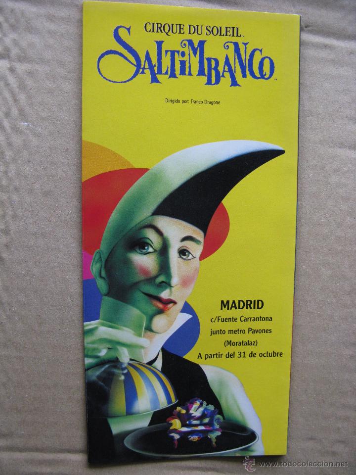 Advertising Catalogs: CIRQUE DU SOLEIL. SALTIMBANCO. DIRIGIDO POR FRANCO DRAGONE. (CUADR&Iacute;PTICO).
