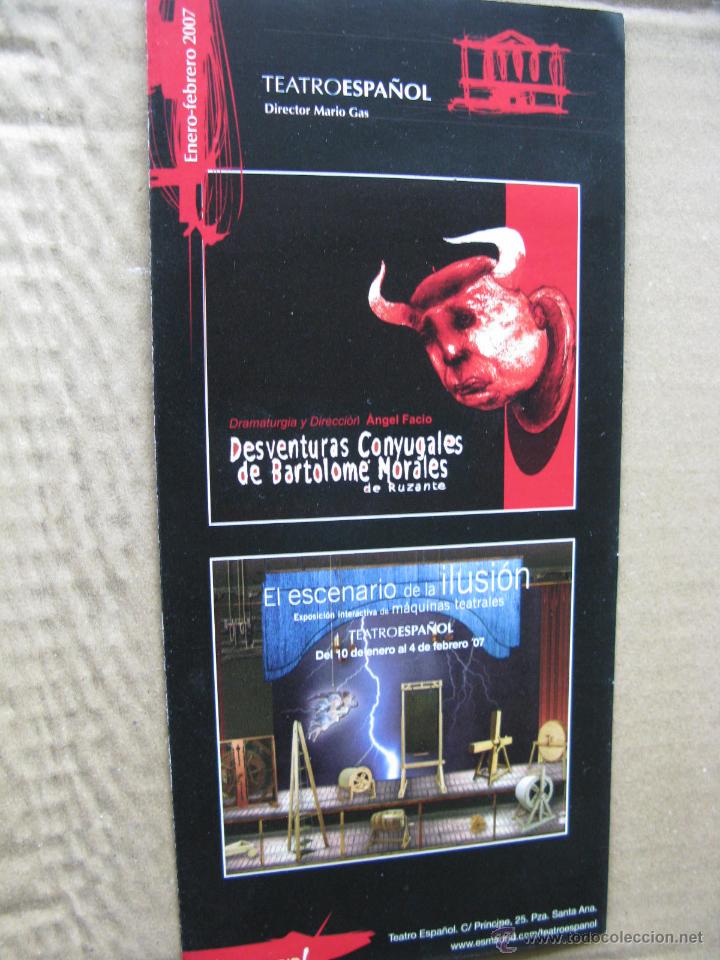 Cat&aacute;logos publicit&aacute;rios: PROGRAMA TEATRO ESPA&Ntilde;OL ENERO-FEBRERO 2007. DIRECTOR MARIO GAS. D&Iacute;PTICO.